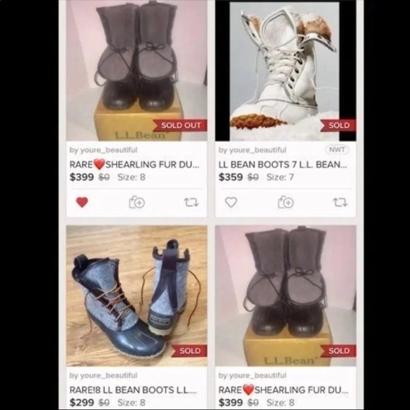 ❤️RARE Size 7/8 ShearlingFUR* LL BEAN BOOTS black ll bean L.L.Bean duck boot 8” - Picture 14 of 14